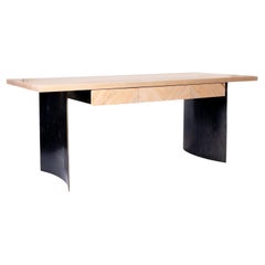 Ban Curved Steel and Maple Wood Desk by Autonomous Furniture