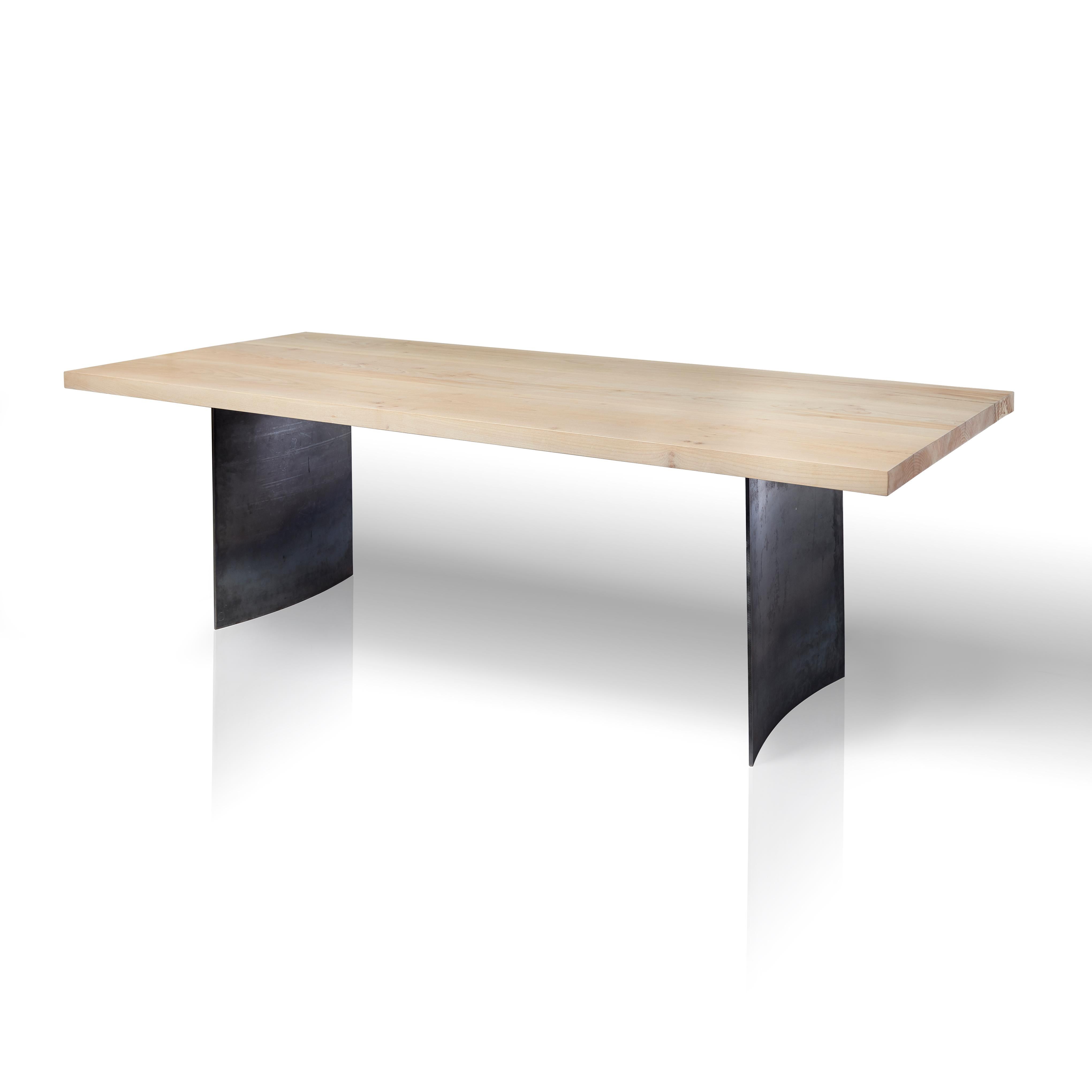 Ban Walnut & Curved Steel Dining Table by Autonomous Furniture For Sale 7