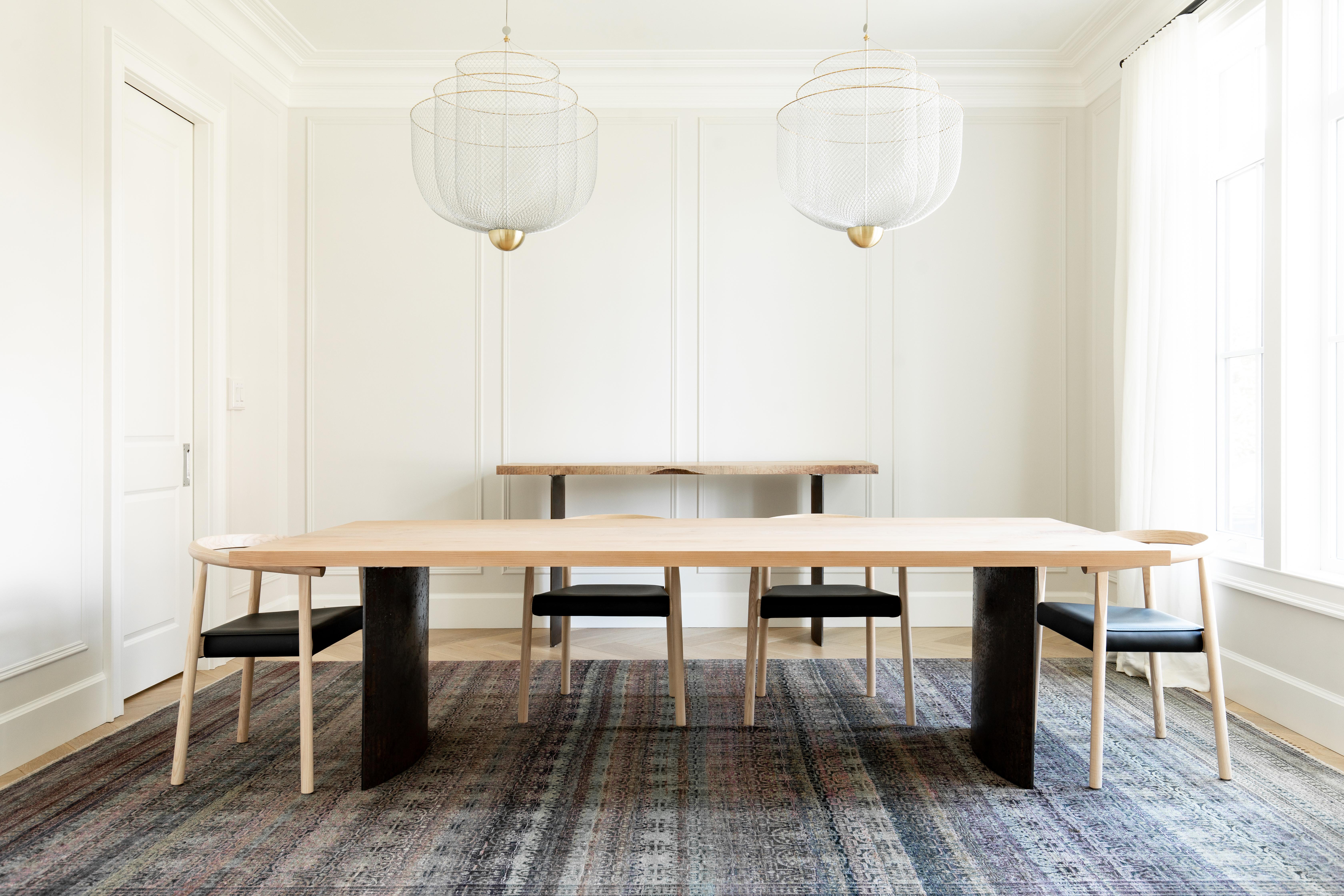 Ban Walnut & Curved Steel Dining Table by Autonomous Furniture For Sale 2