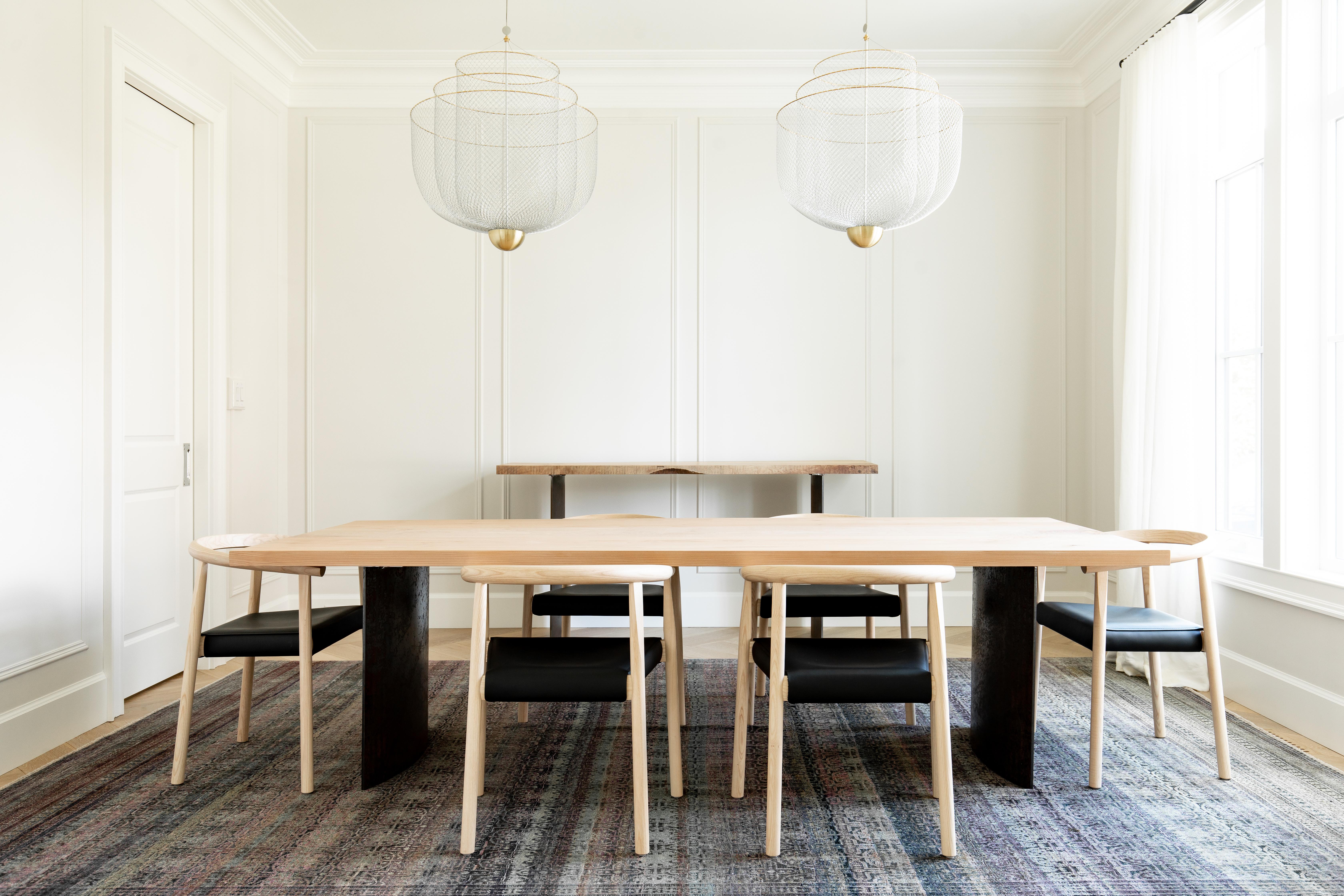 Ban Walnut & Curved Steel Dining Table by Autonomous Furniture For Sale 3