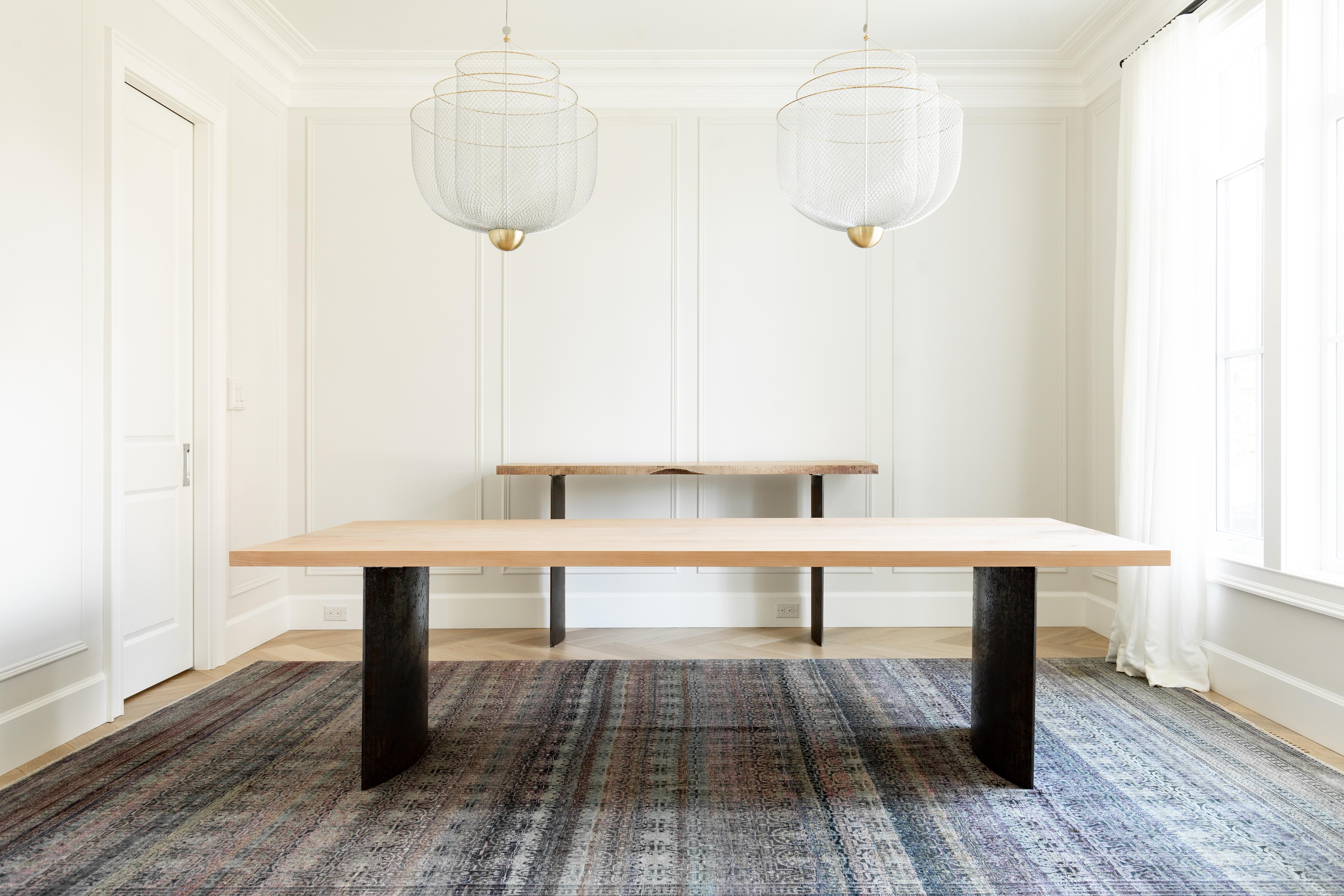 Ban Walnut & Curved Steel Dining Table by Autonomous Furniture For Sale 4