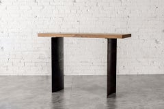 Ban Walnut with Curved Steel Leg Entry Console by Autonomous Furniture