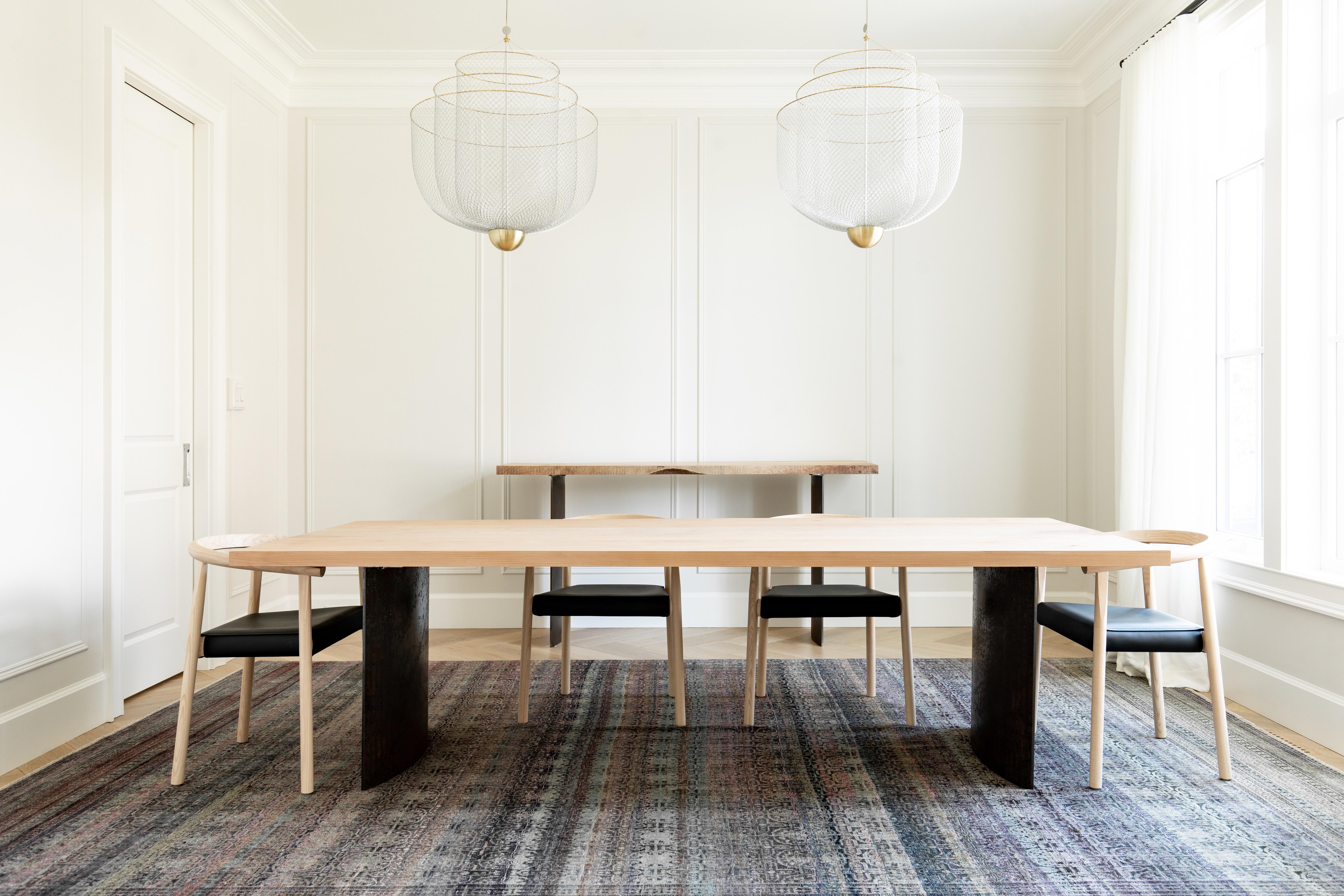 Contemporary Ban Wood & Steel Dining Table by Autonomous Furniture For Sale