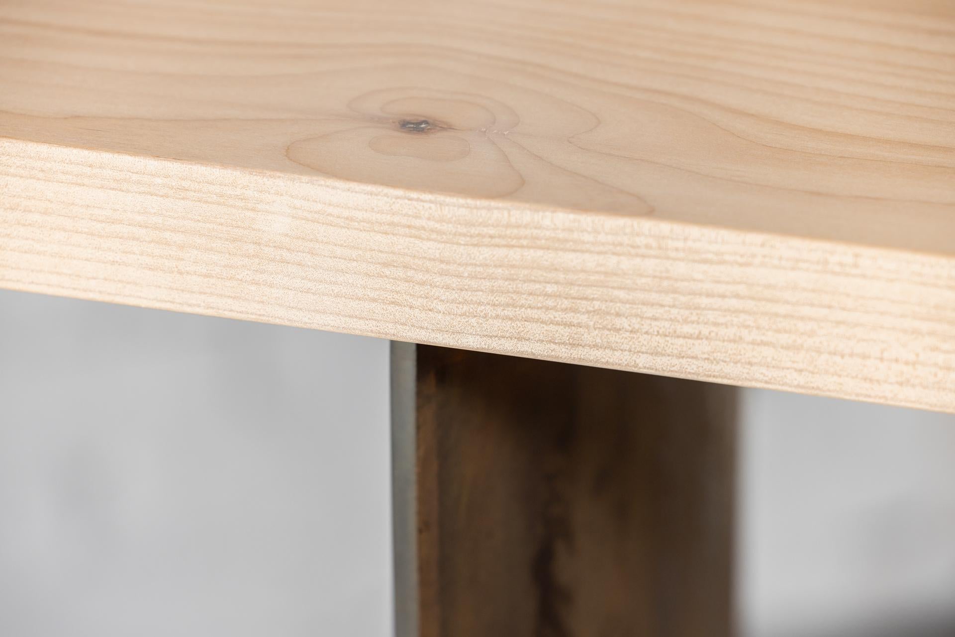 Konsole aus Ban-Holz mit geschwungenen Stahlbeinen von Autonomous Furniture im Angebot 5