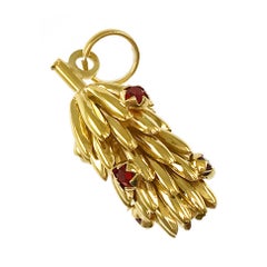 Banana Bunch 14 Karat Yellow Gold Pendant