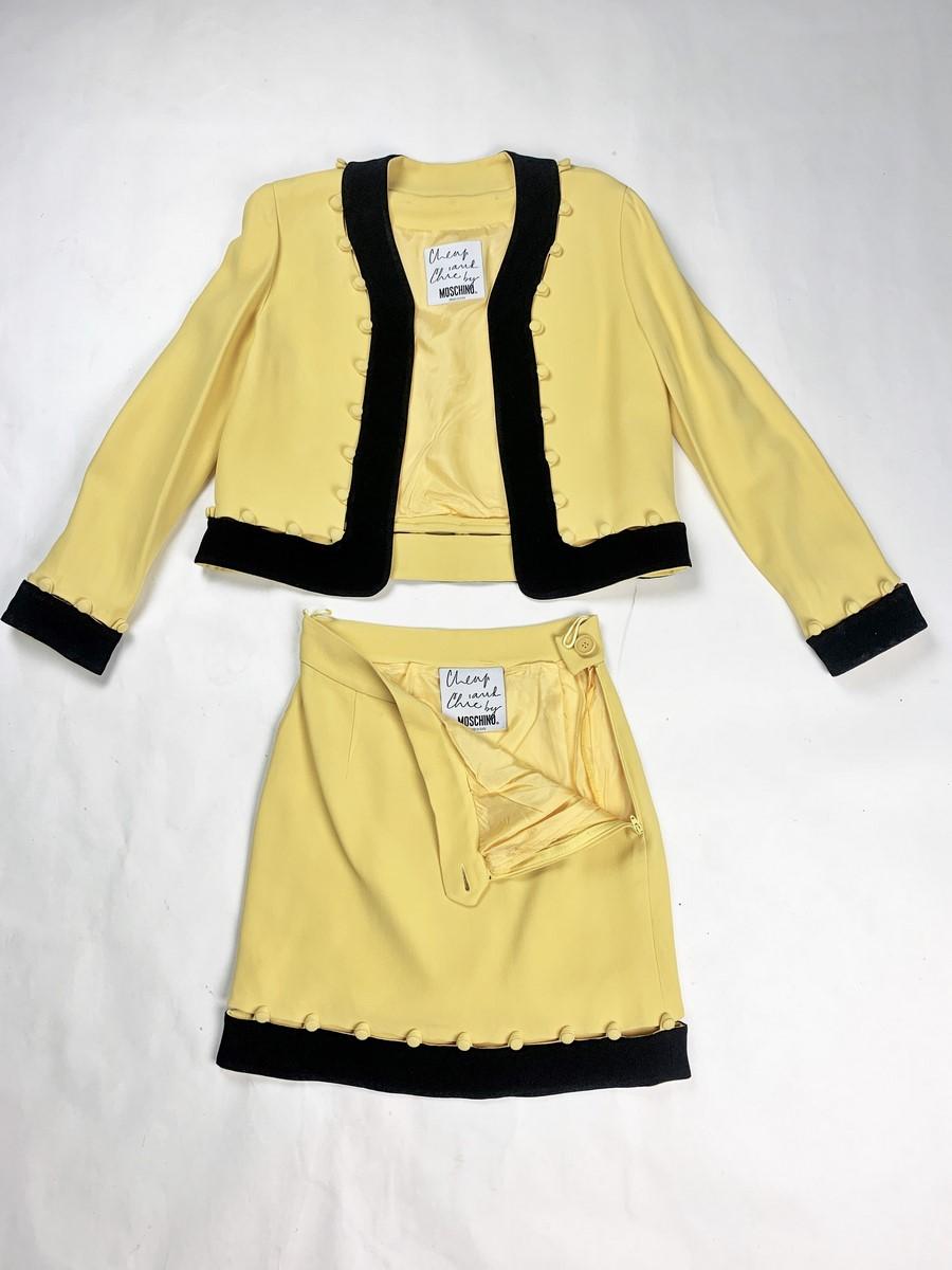 Abito con gonna in crêpe Banana di Moschino Cheap and Chic - Italia Circa 1992 in vendita 7