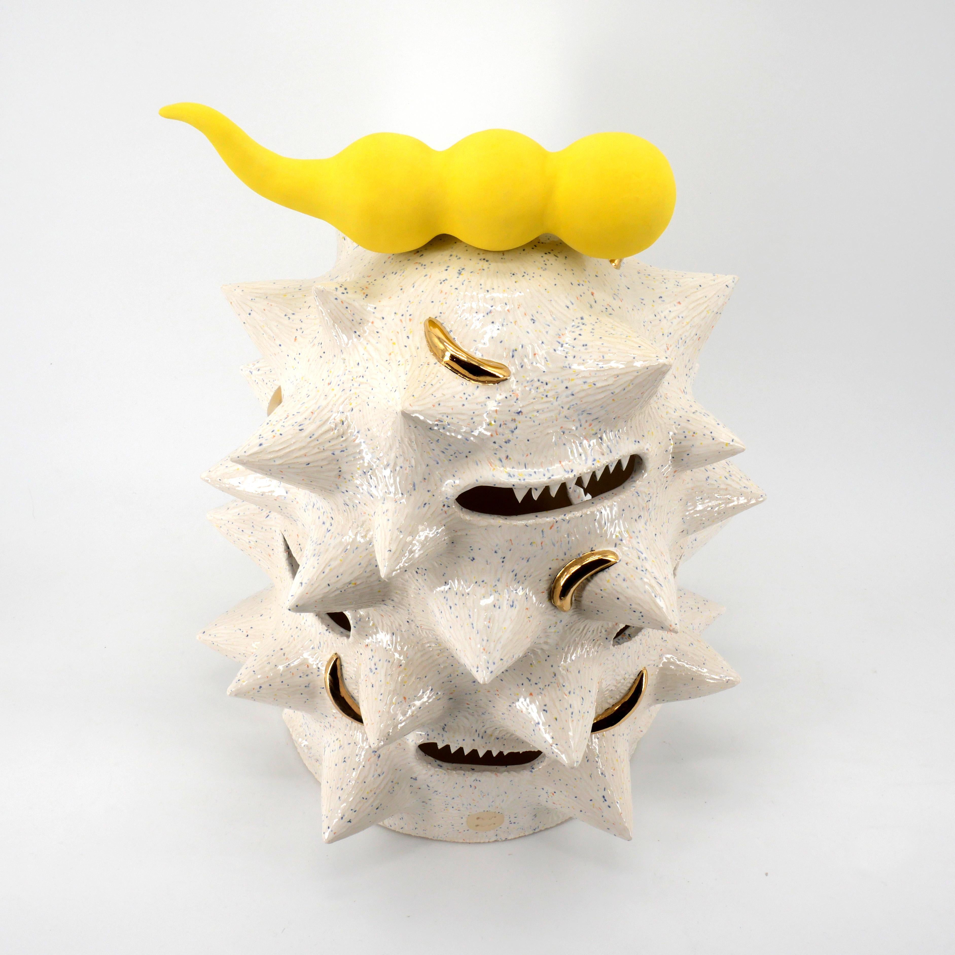 'Banana Eats You' Playful Monster Ceramic Decorative Sculpture by Kartini Thomas In New Condition For Sale In Amsterdam, NL