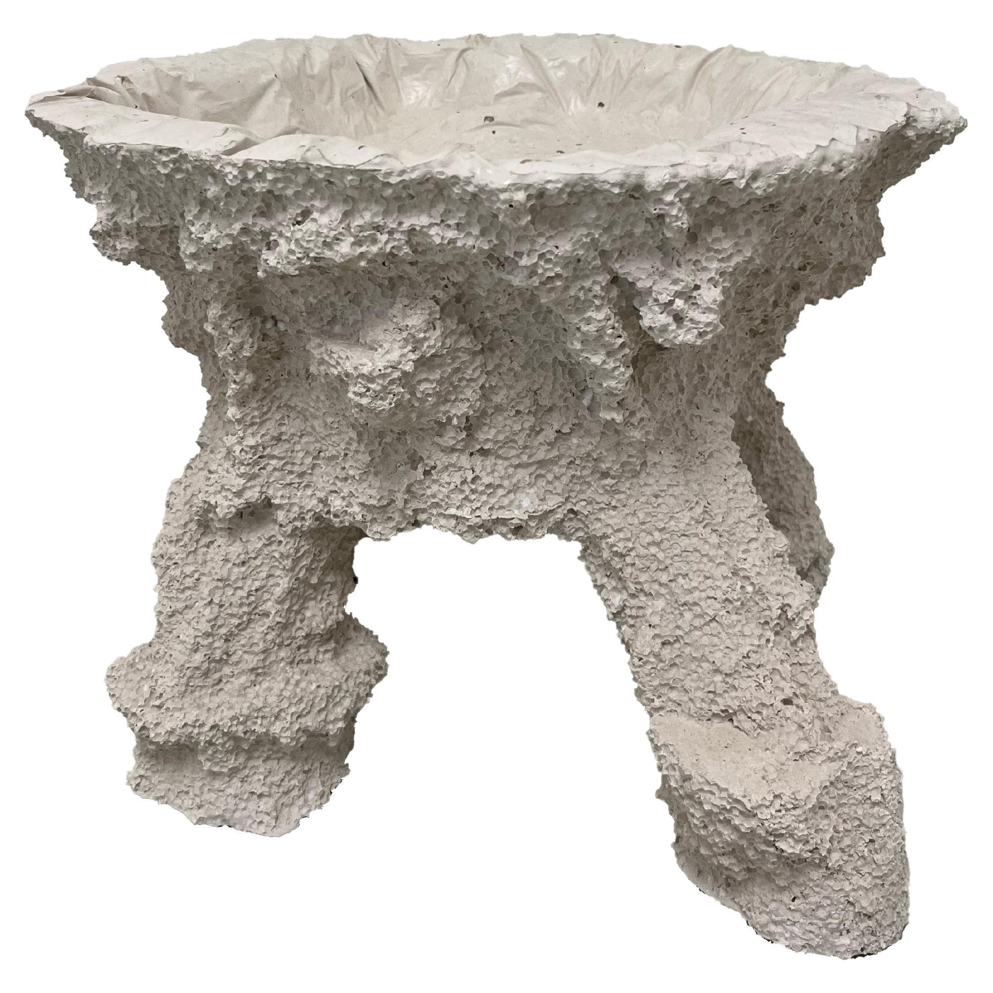 Banana Holder sculptural concrete bowl (white) For Sale