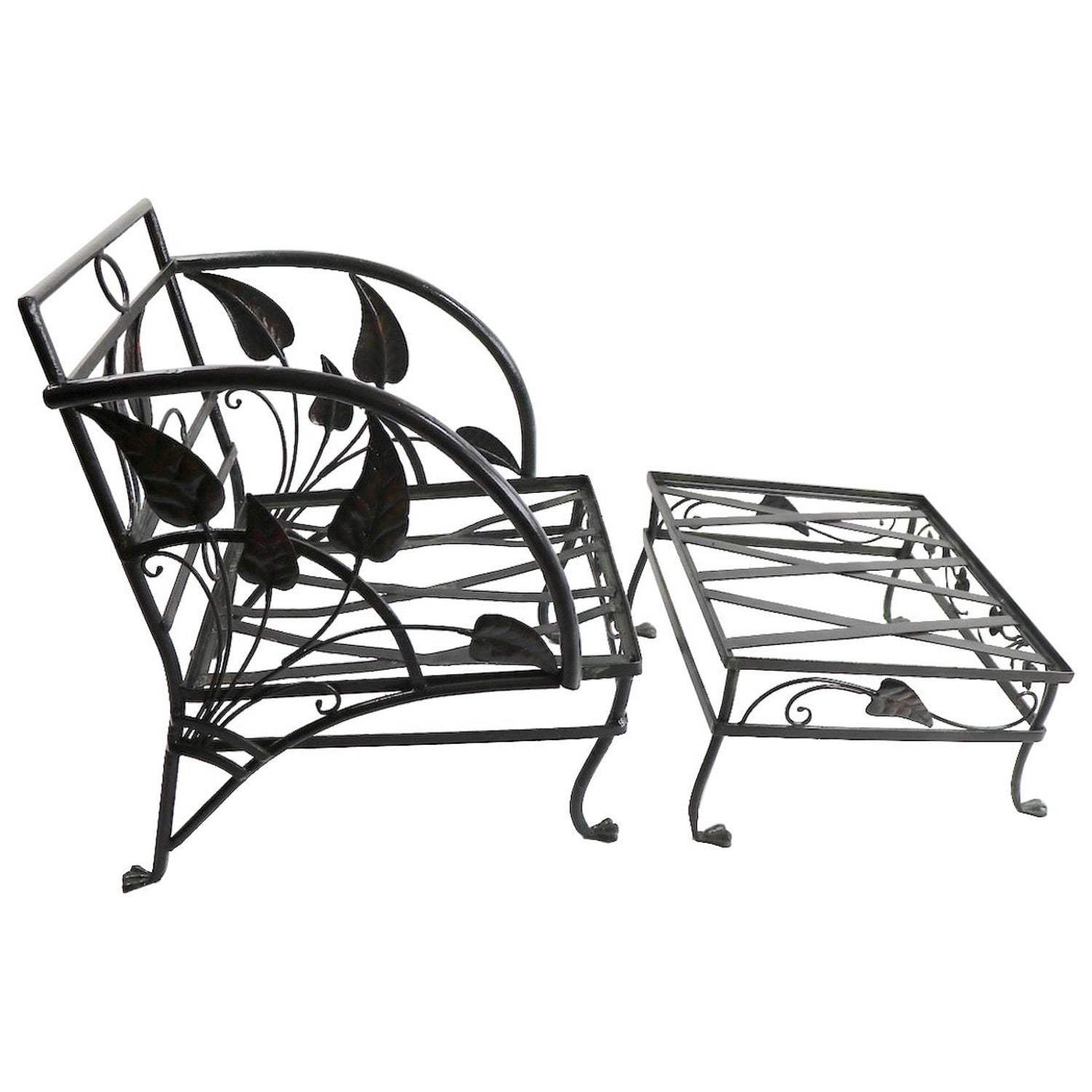 Banana Leaf Lounge Chair And Ottoman By Salterini For Sale At 1stdibs