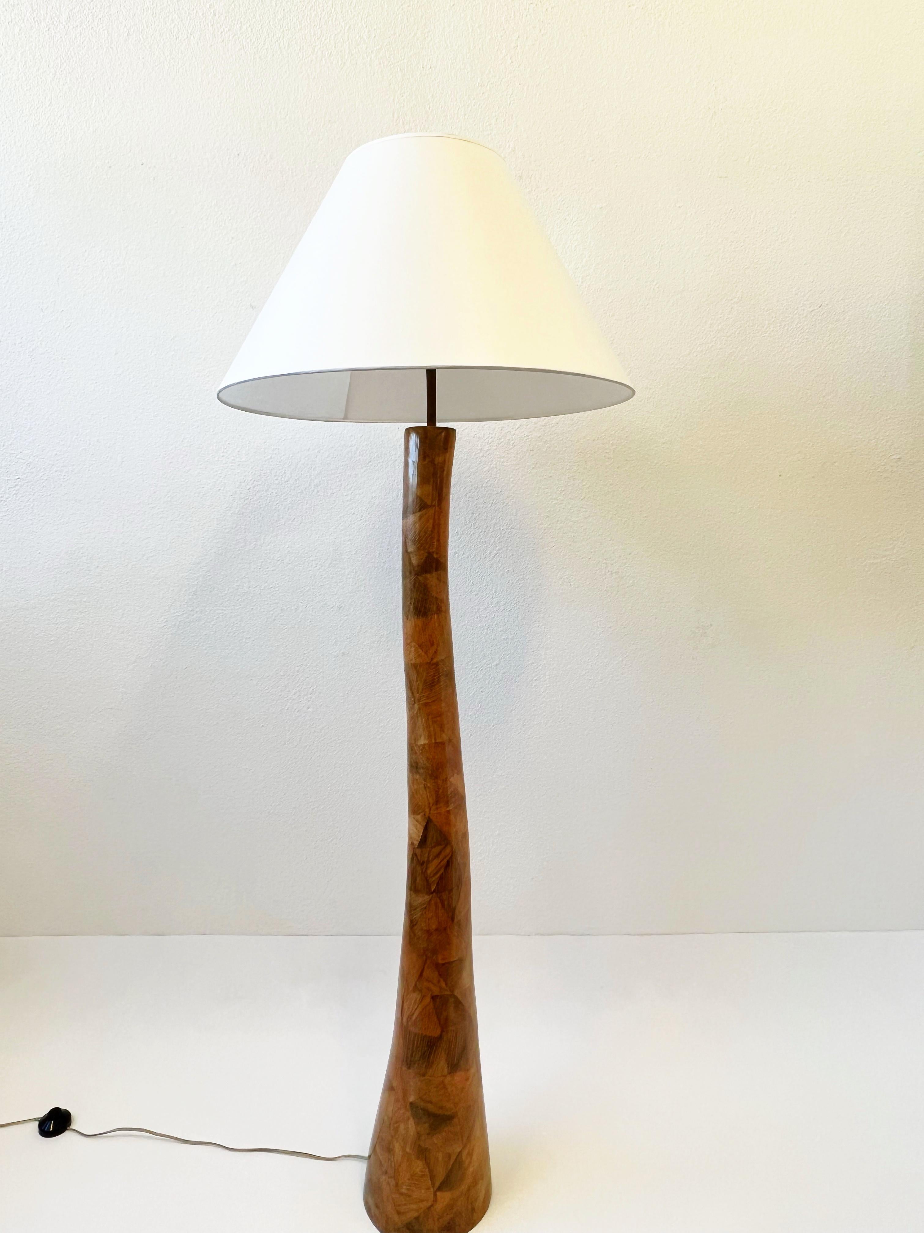 Modern  Banana Palm Skin Lacquered Floor Lamp 