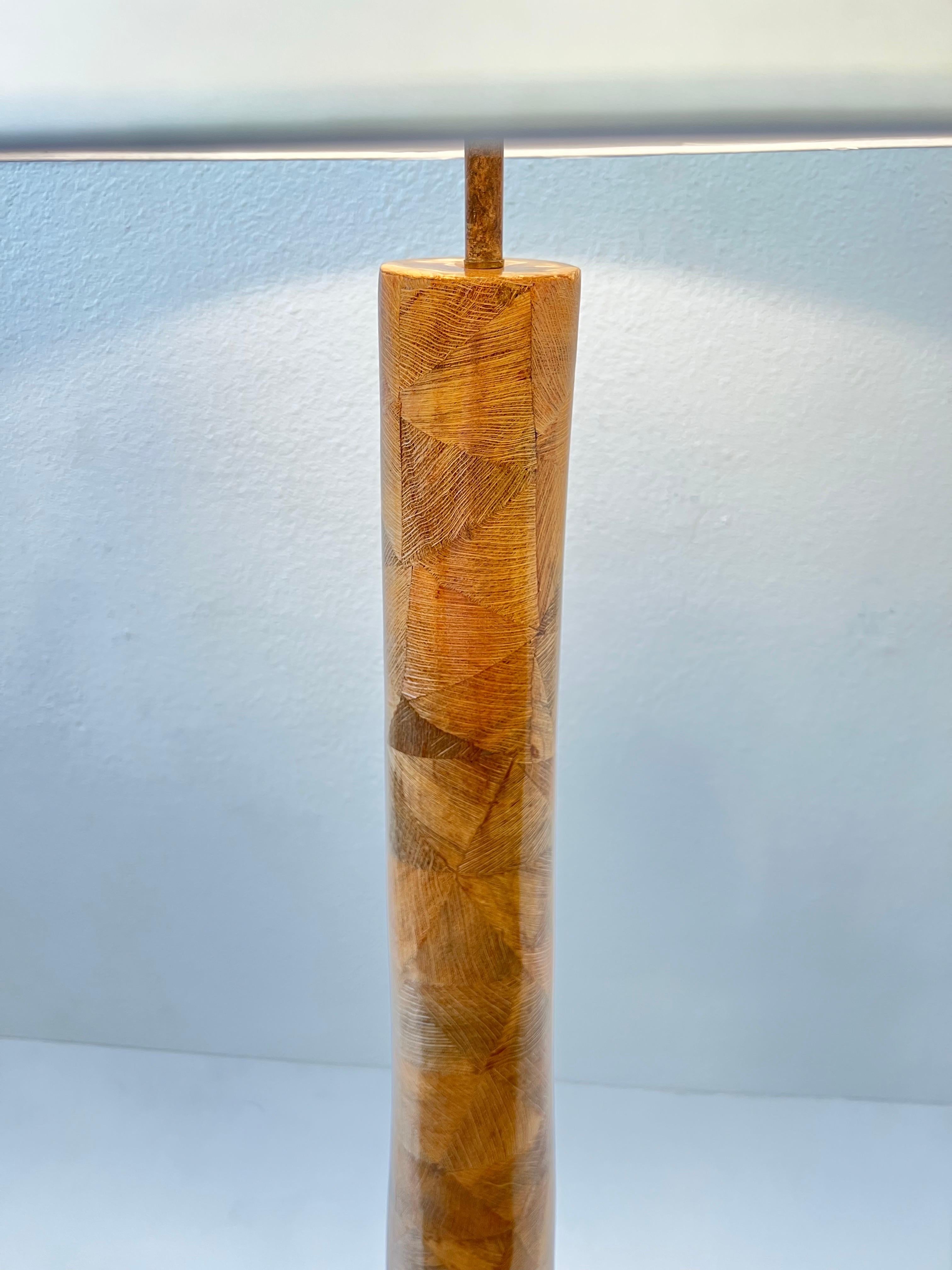  Banana Palm Skin Lacquered Floor Lamp  In Good Condition In Palm Springs, CA