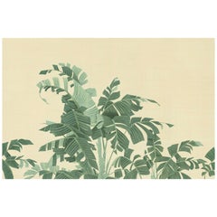 Banana Palms Silk Chinoiserie Wallpaper