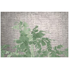Banana Palms Silver Metal Leaf Chinoiserie Mural