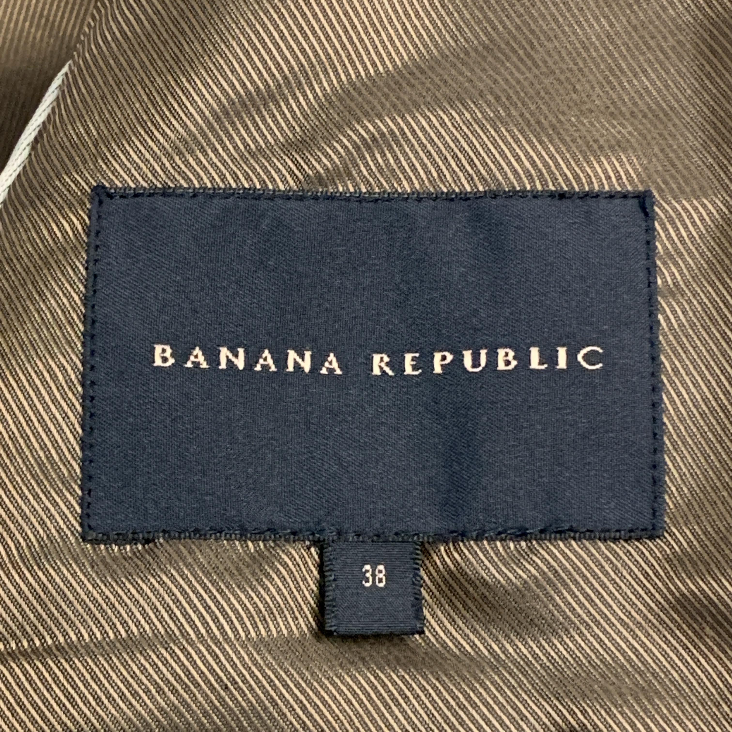 BANANA REPUBLIC Size 38 Brown Leather Peak Lapel Flap Pockets Sport Coat 1