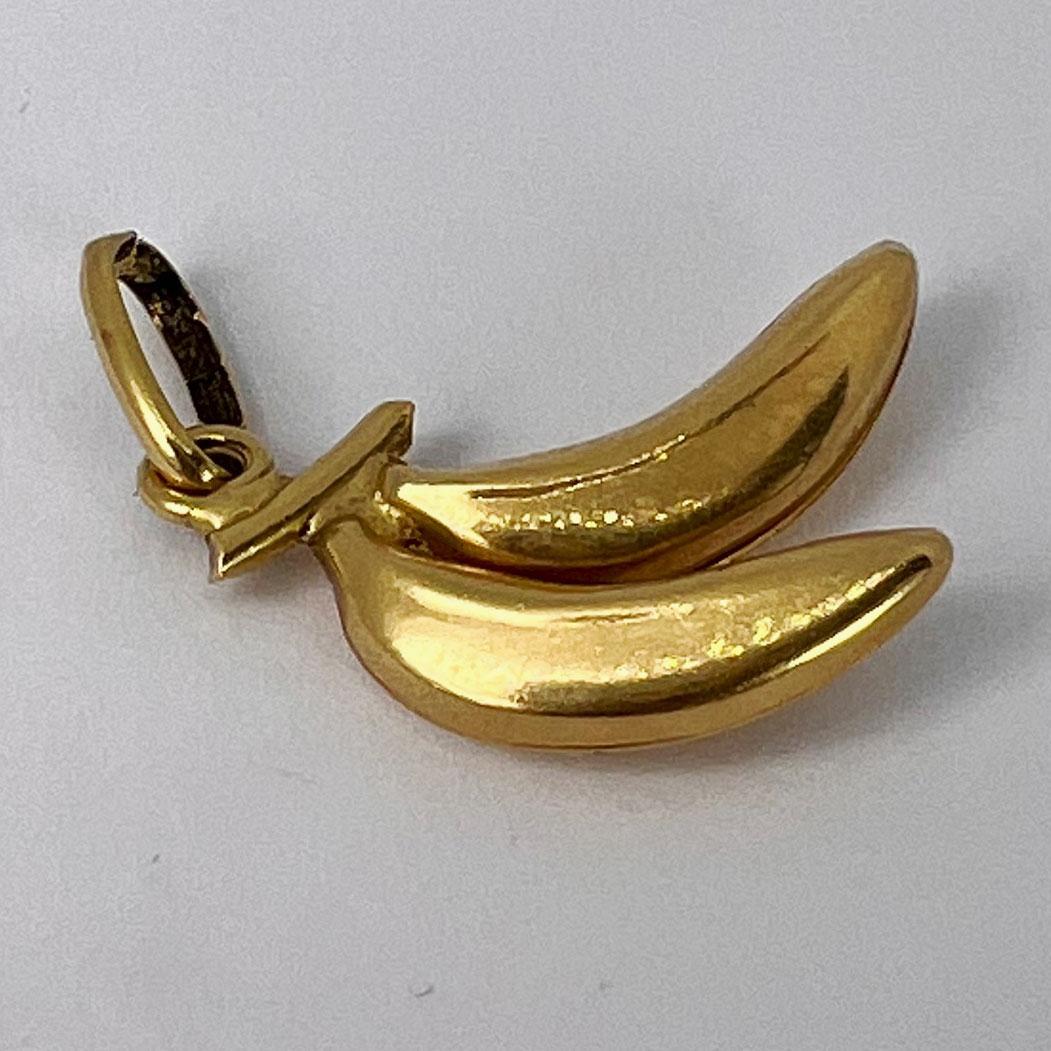 Bananas 18K Yellow Gold Fruit Charm Pendant 4
