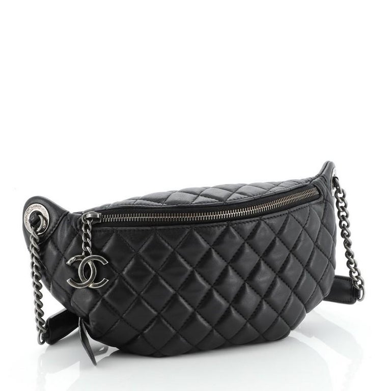 Banane Waist Bag Quilted Leather at 1stDibs | chanel banane, silver chanel  fanny pack