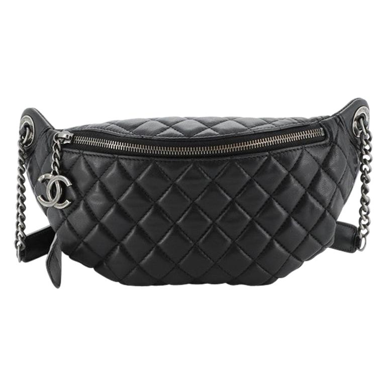 Versace Quilted Leather Waist Bag - Black Waist Bags, Handbags - VES133600