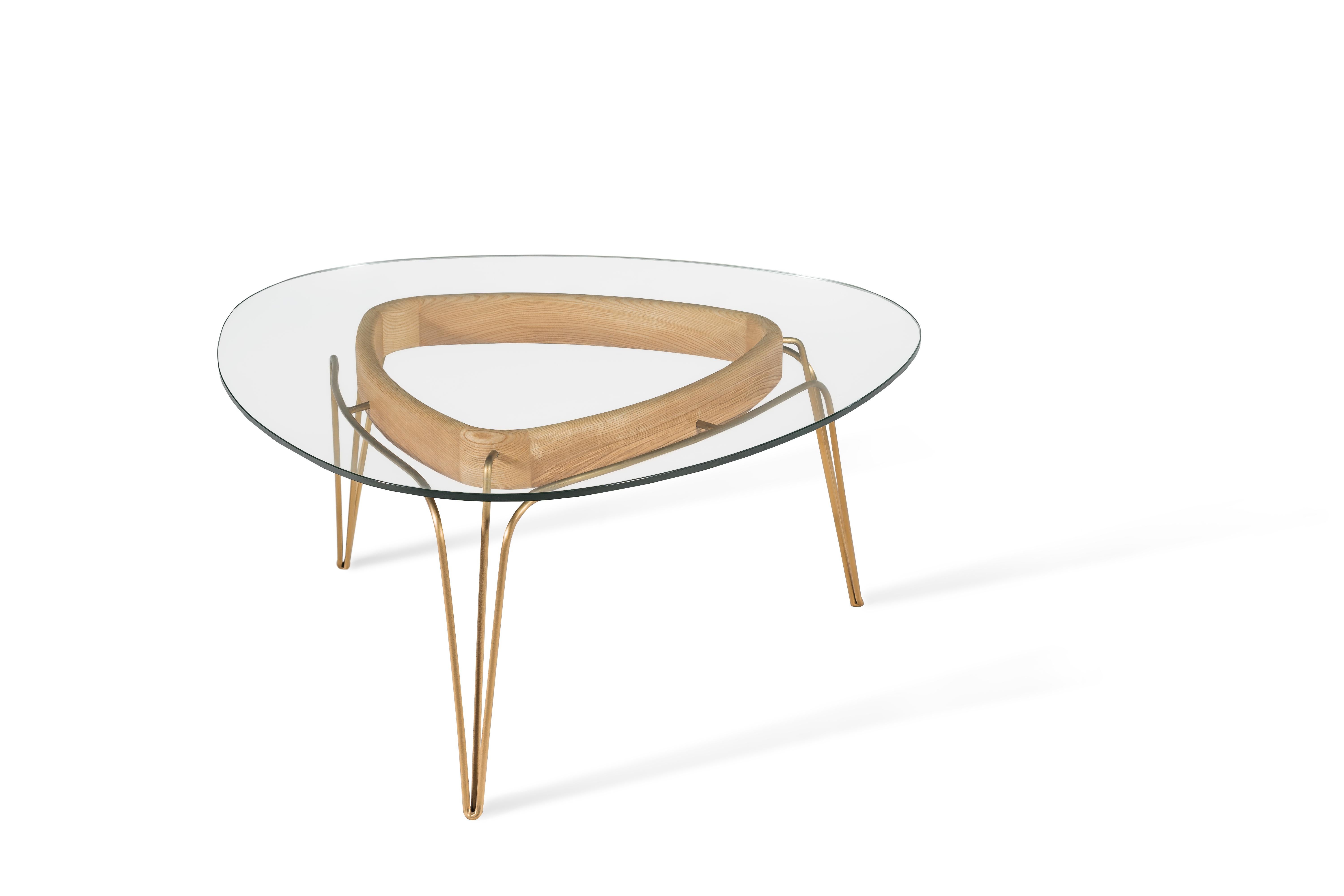 Modern Banano Occasional Table M, Natural Walnut Frame, Designed by Nigel Coates For Sale