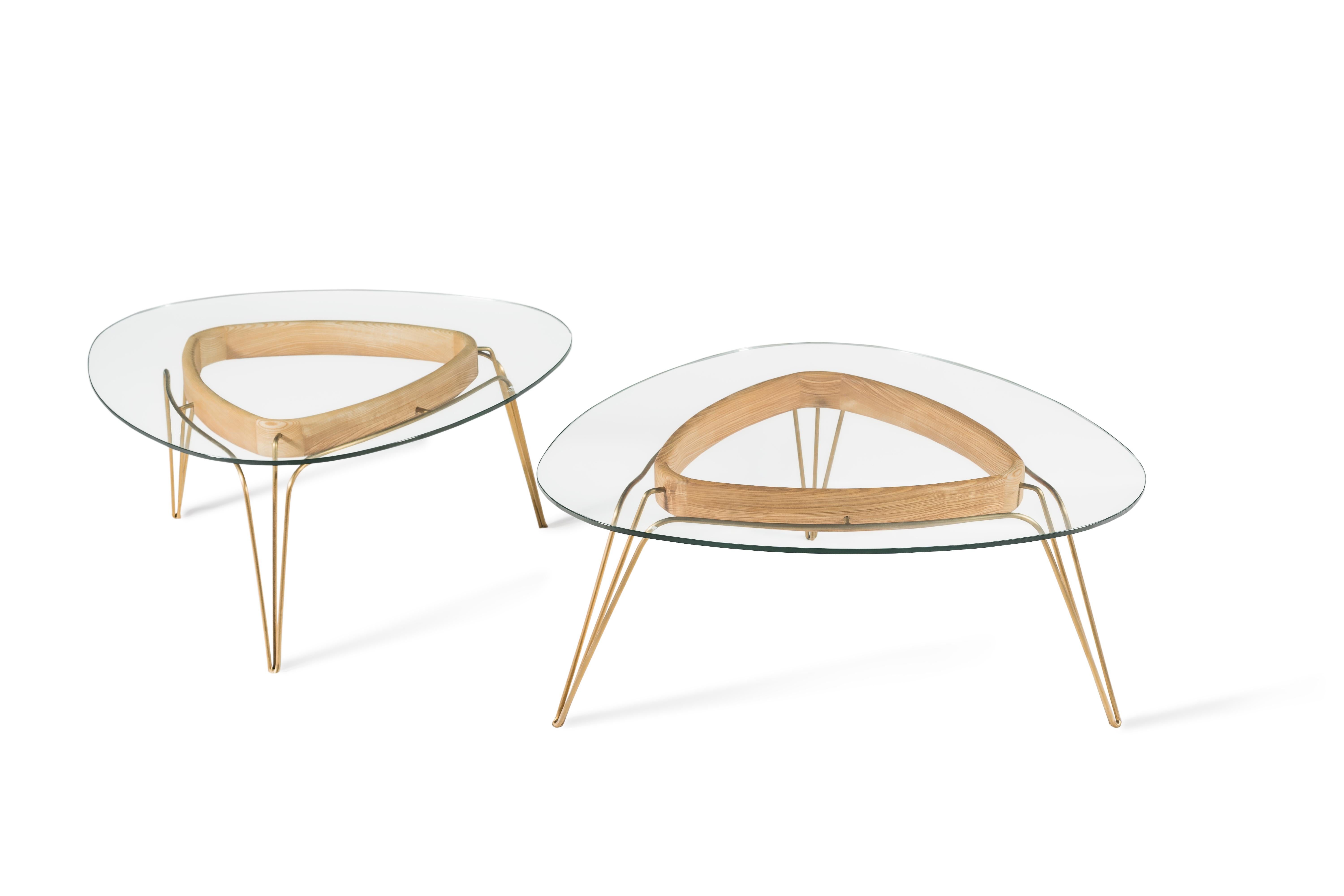 Hand-Crafted Banano Occasional Table M, Natural Walnut Frame, Designed by Nigel Coates For Sale