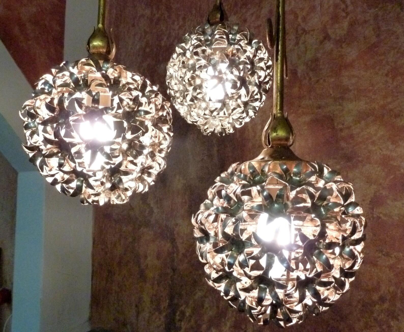 Italian Banci Firence Gold & Silver Plated Chandelier, Italy 1950s For Sale