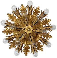 Banci Firenze 1960s Double Gilt Flush Light