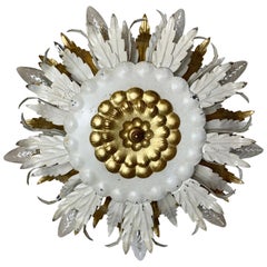 Large Florentine Flush Ceiling Light, circa 1970s