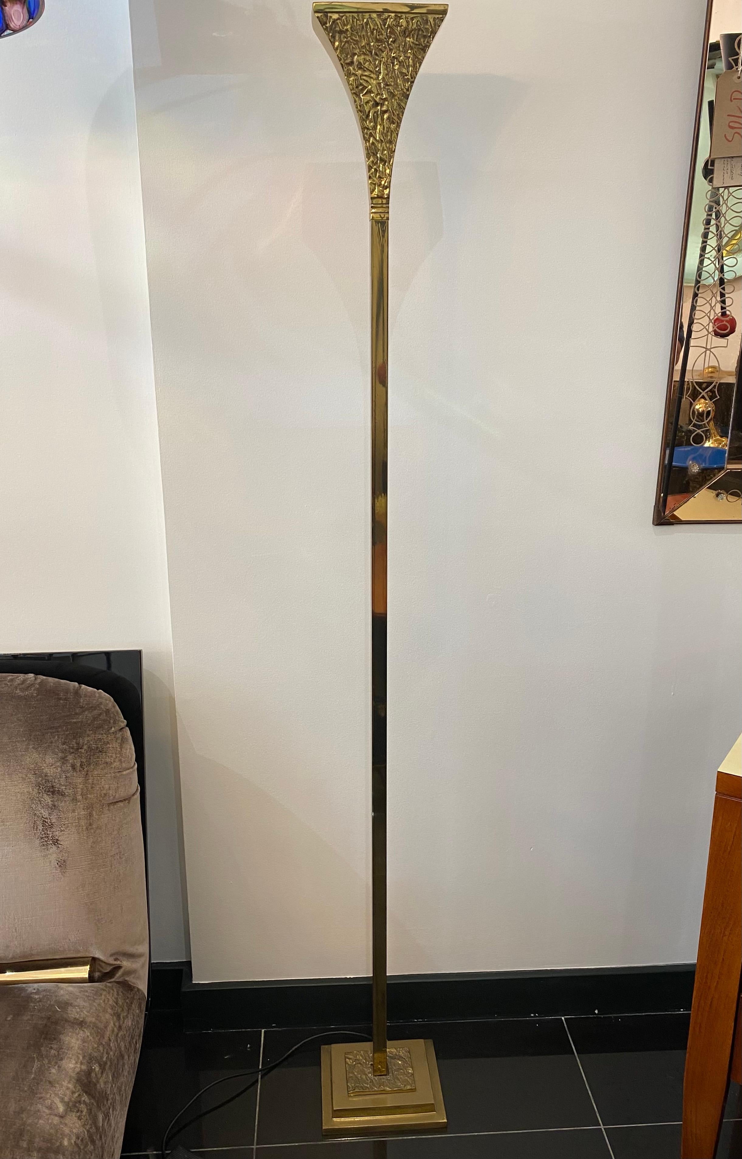 Late 20th Century Banci Firenze Brass Uplighting Floor Lamp For Sale