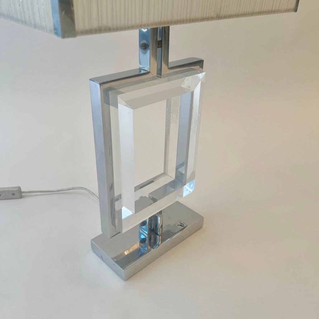 italien Lampe de table en chrome et acrylique de Banci, Italie, vers les années 1970 en vente