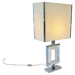 Lampe de table en chrome et acrylique de Banci, Italie, vers les années 1970