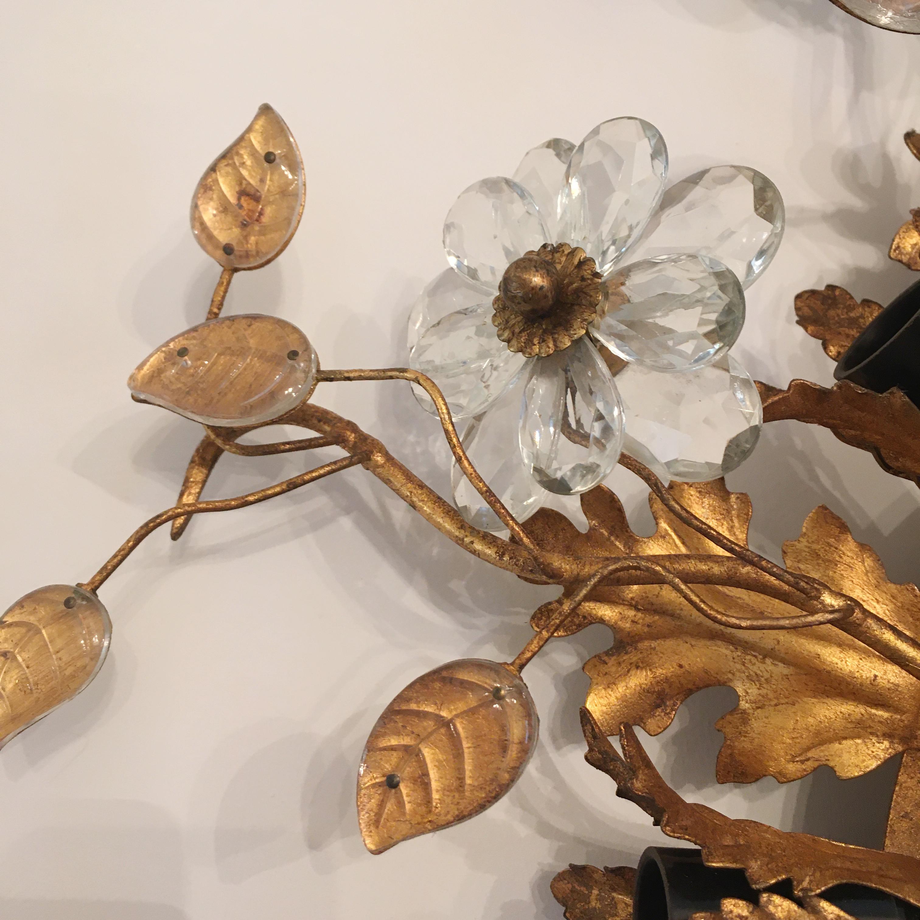 Banci Firenze Florentine Ceiling Light with Murano Flowers In Good Condition In Hastings, GB