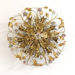Banci Firenze Florentine Ceiling Light with Porcelain Flowers