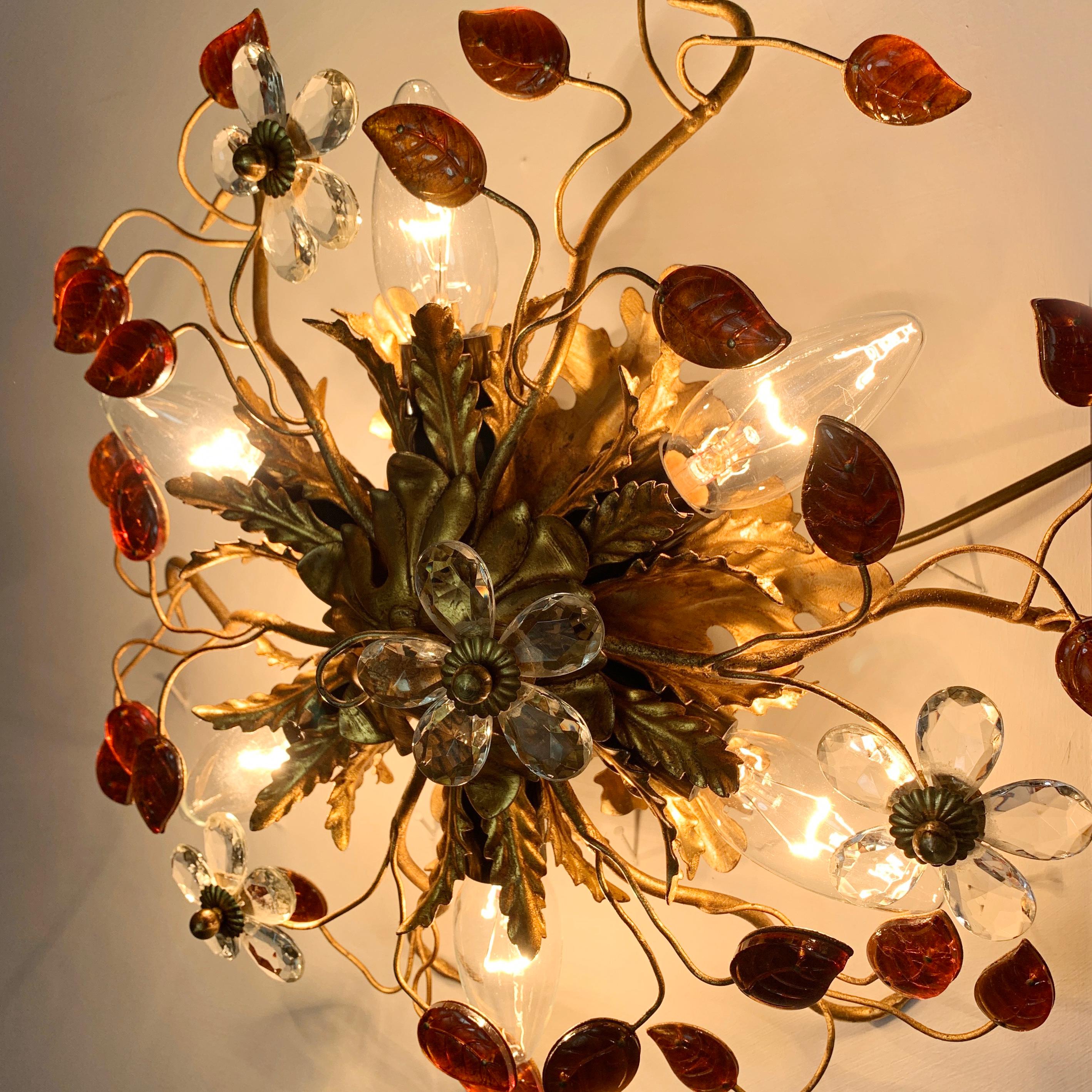 Italian Banci Firenze Florentine Murano Glass Flushmount