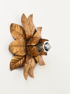 Banci Firenze Fiore in ferro dorato - Sconce o plafoniere italiane, Italia 1970s
