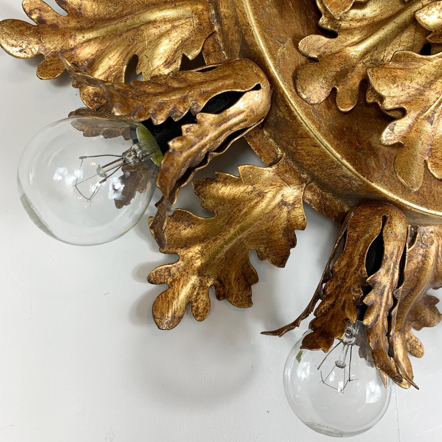 Rococo Banci Firenze Gilt Flush Light 1950’s