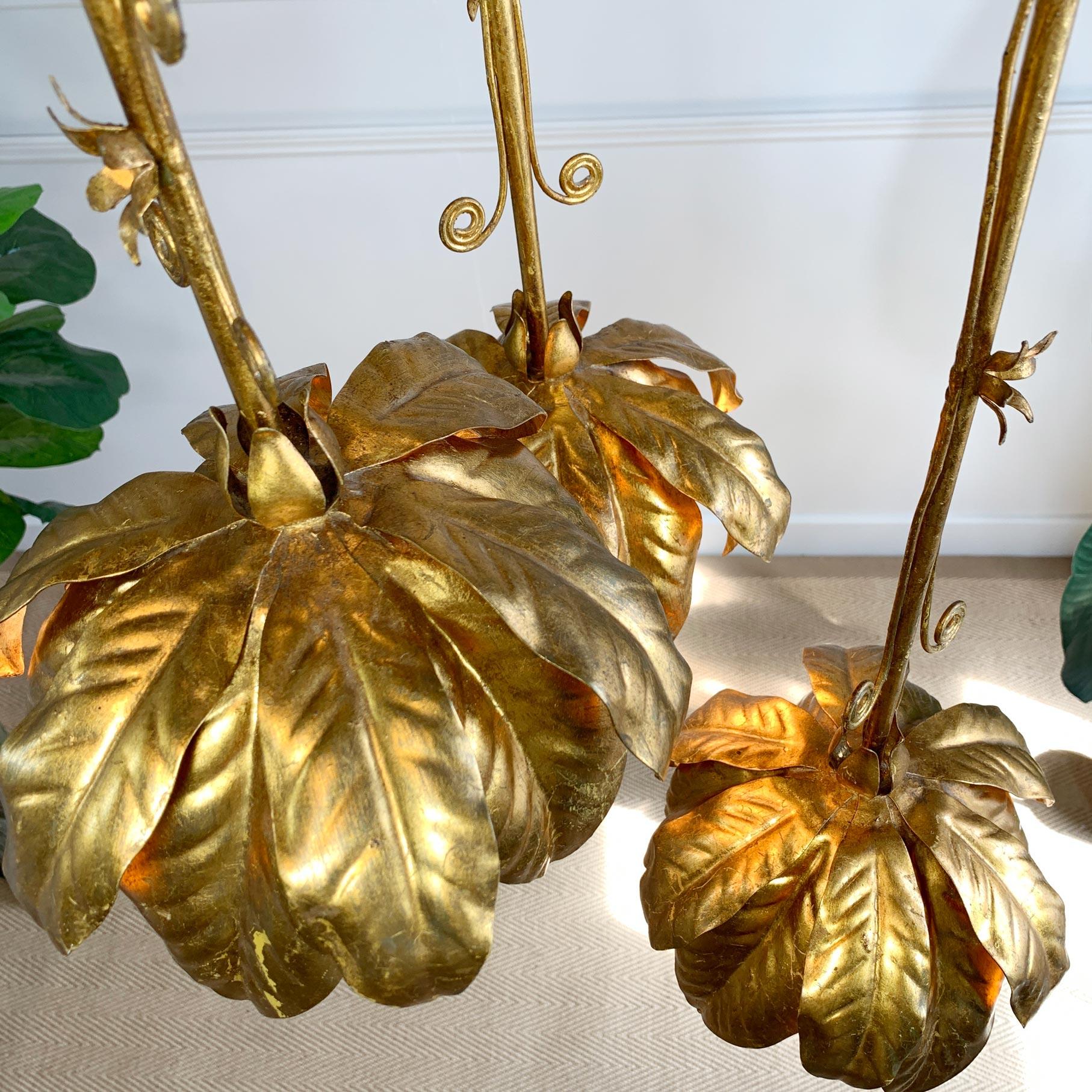 Iron Banci Firenze Gold Globe Triple Pendant Light For Sale