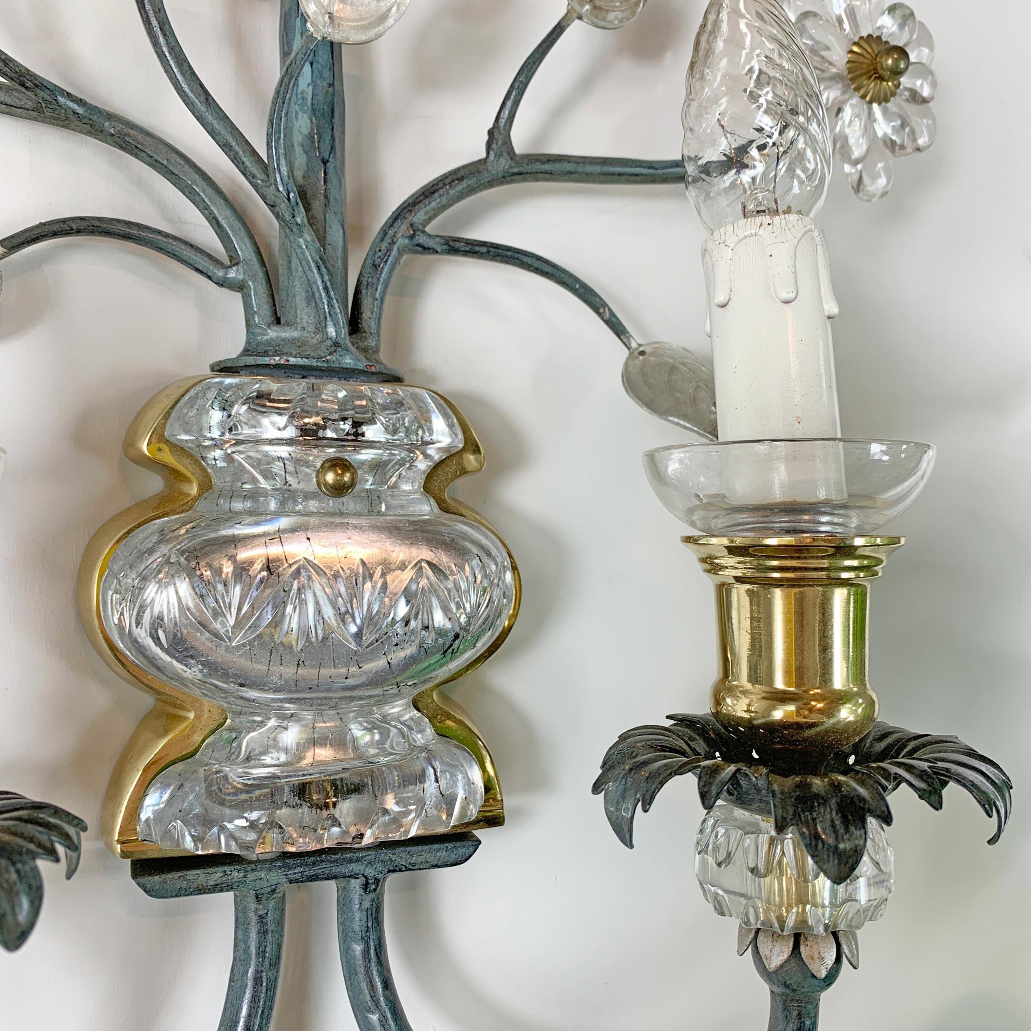 Hand-Crafted Banci Firenze Murano Flower Wall Sconce For Sale