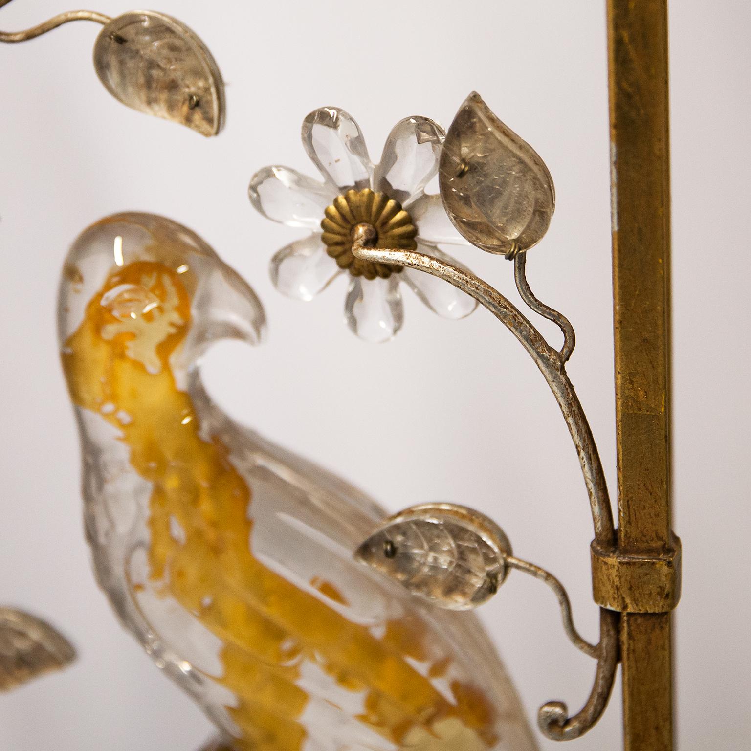 Metà XX secolo Lampada da tavolo floreale Banci Italia 1960s in vendita