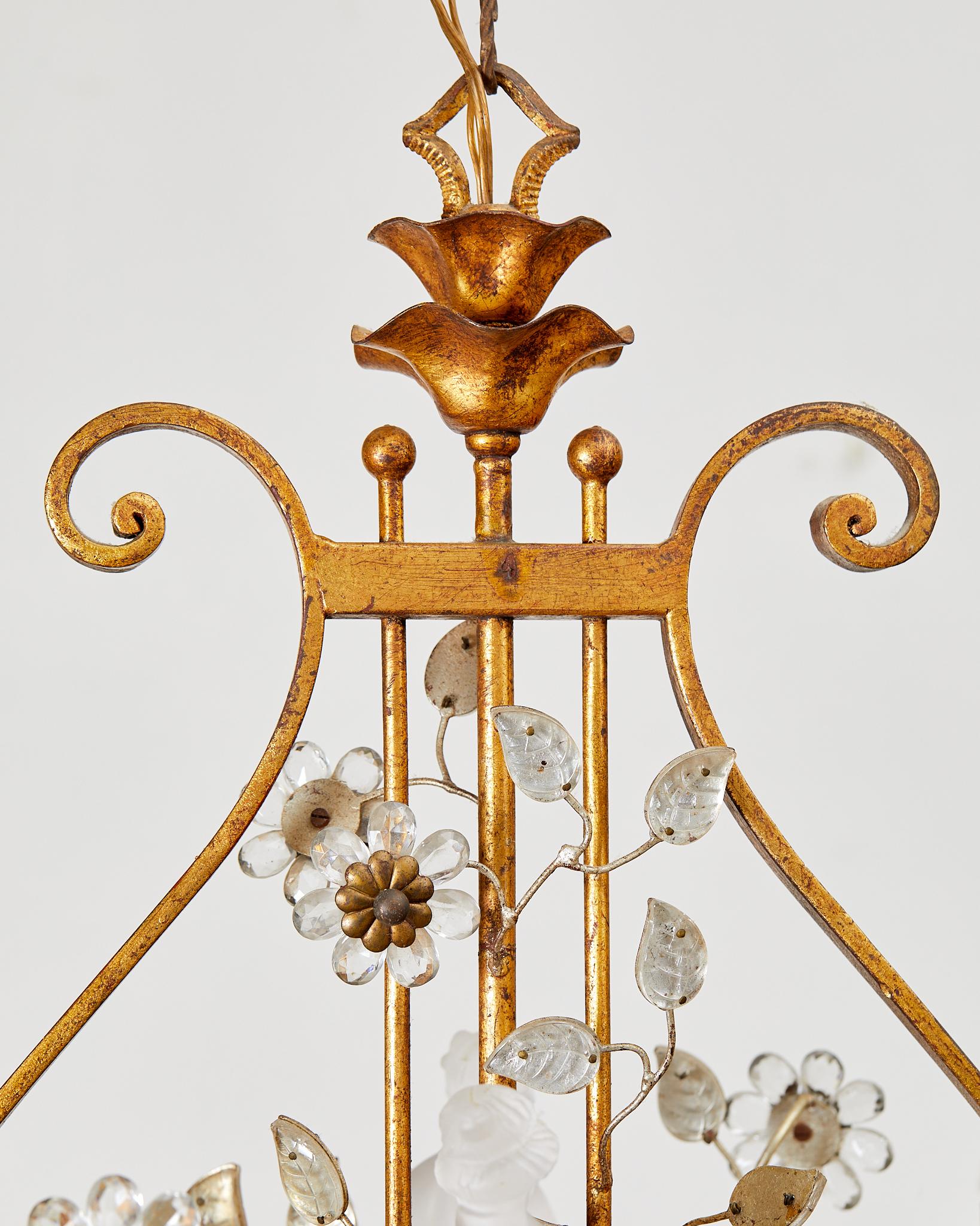 Banci Florence, Pair of gilded iron sconces, circa 1970, Italy. For Sale 1