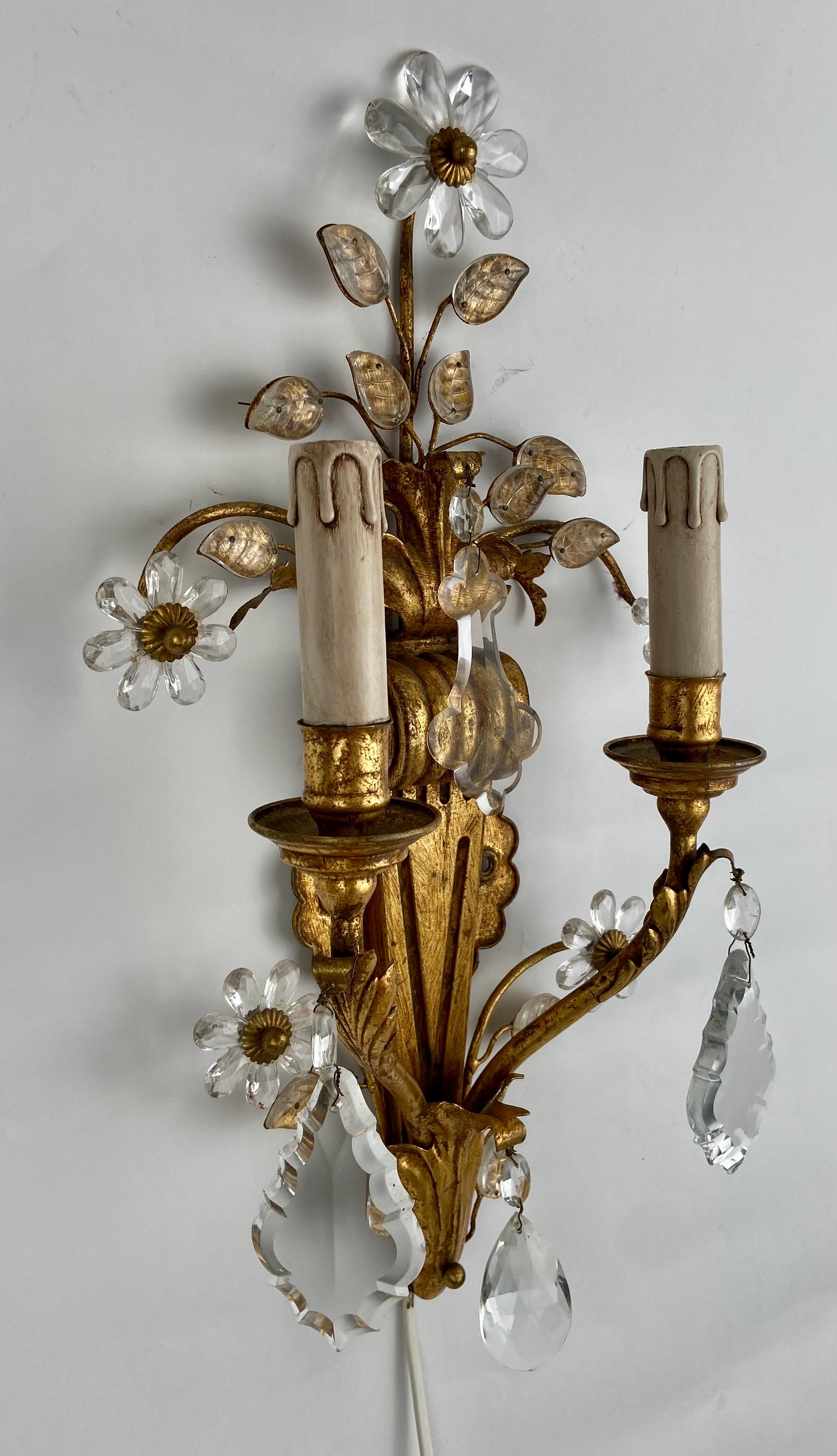 Italian Banci wall lamp, gilt and silvered For Sale