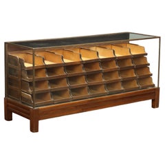 Banco Espositore Anni 40 in legno e vetro