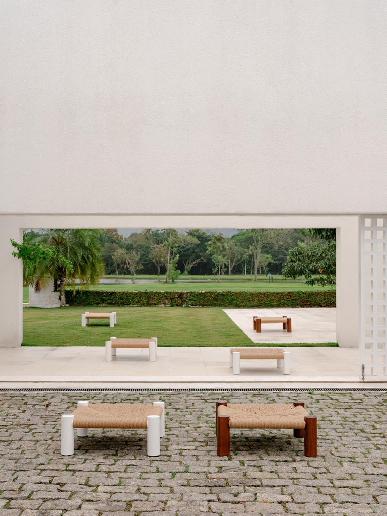 Banco Guarujá – White Stool or Side Table by Aurelio Martinez Flores