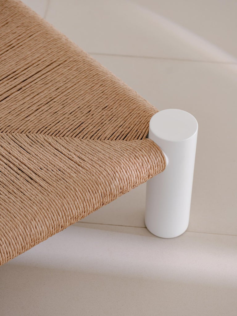 Banco Guarujá – White Stool or Side Table by Aurelio Martinez Flores