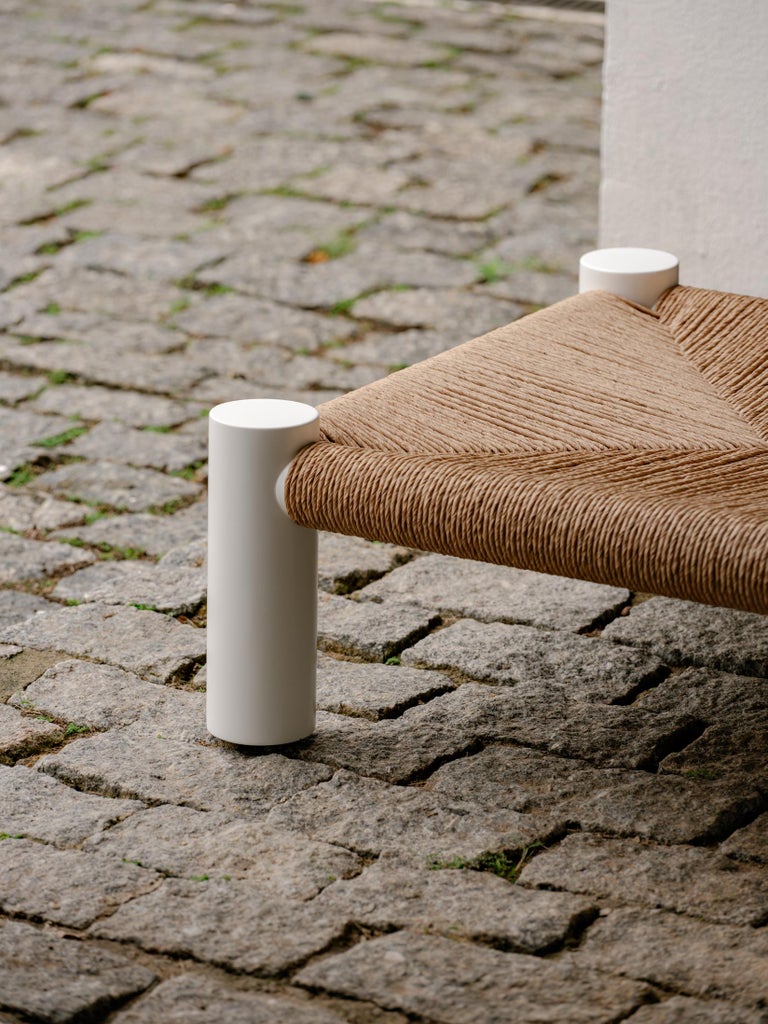 Banco Guarujá – White Stool or Side Table by Aurelio Martinez Flores