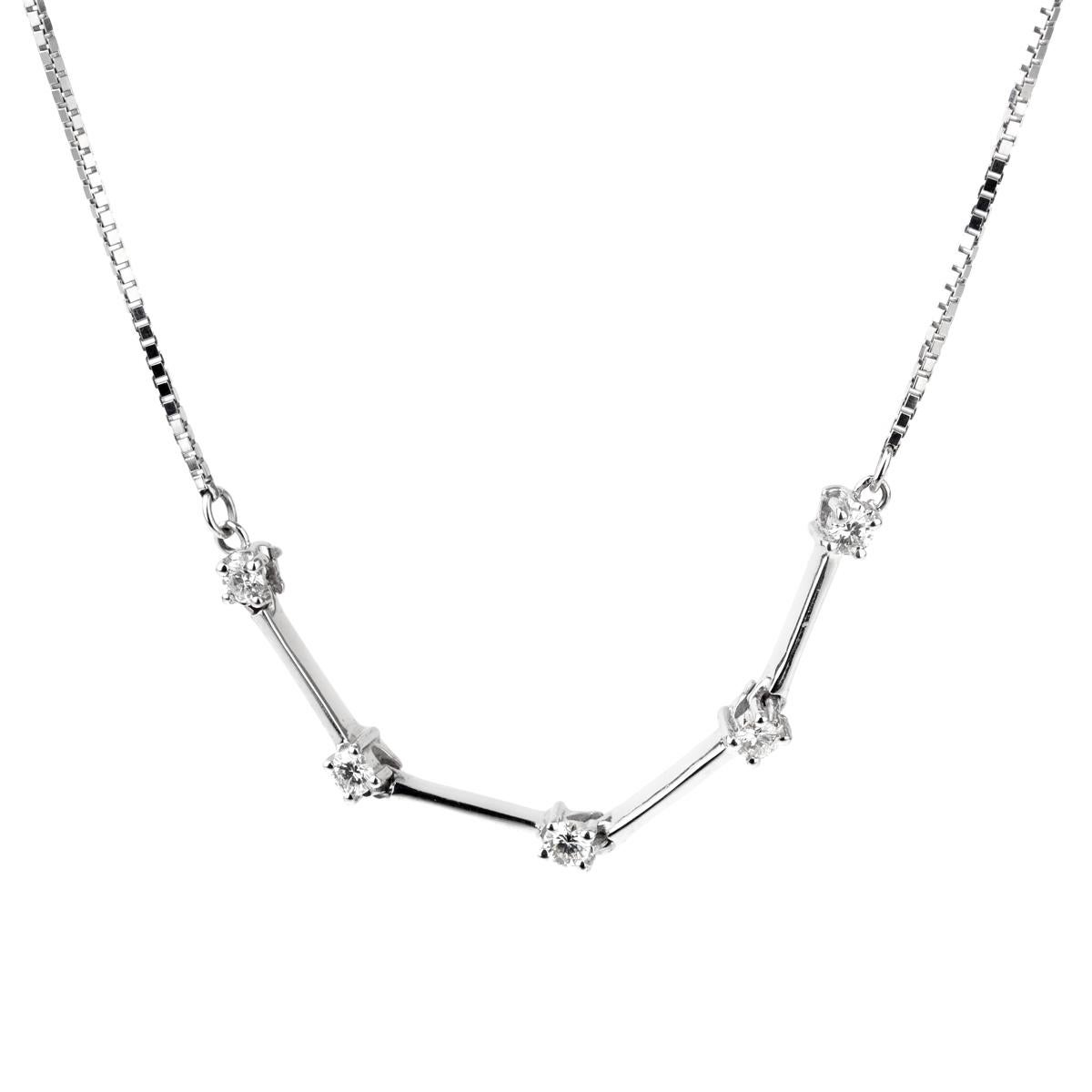 Banco Oro Diamond Line Solitaire Necklace In New Condition In Feasterville, PA