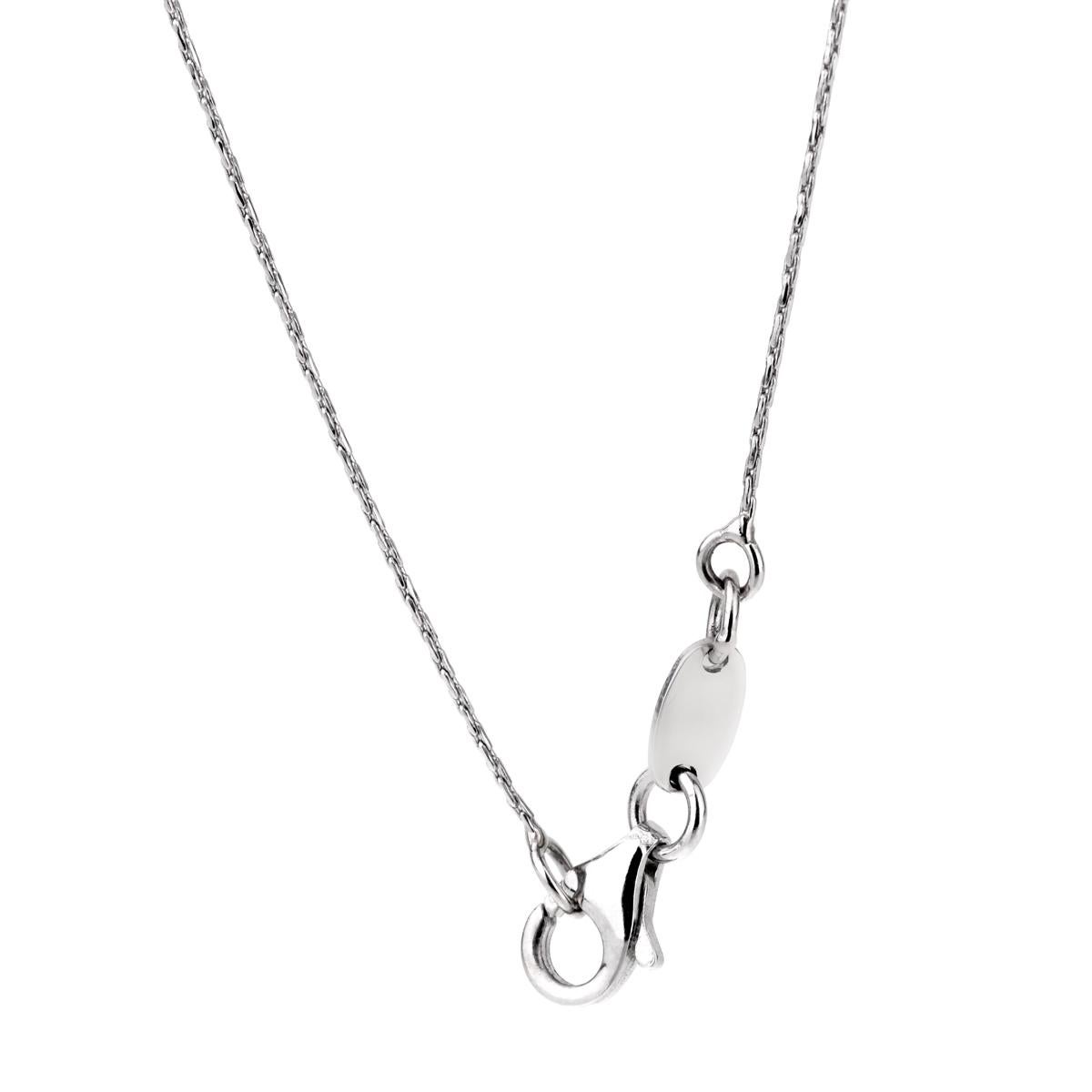 A chic Banco Oro line necklace featuring round brilliant cut diamonds pave set in 18k white gold. Necklace length 16