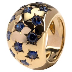 Band Blu Sapphire 18 Karat Gold Ring