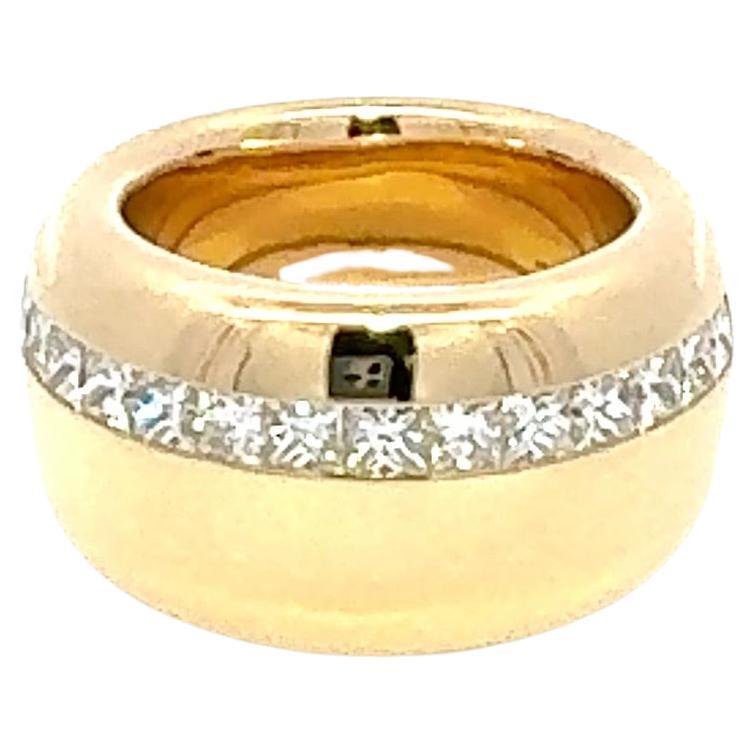 Band Diamond Yellow 18K Exclusive Ring For Sale