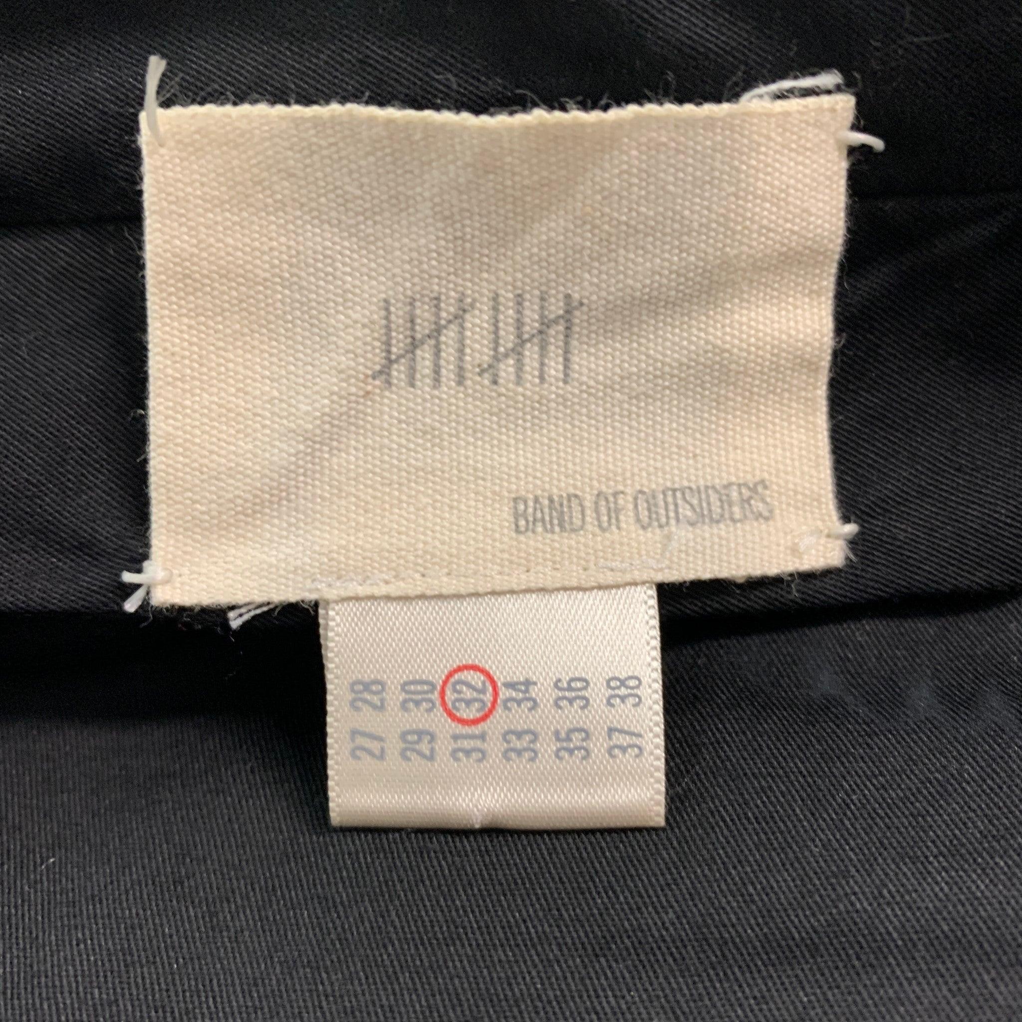 BAND OF OUTSIDERS Size 32 Black Solid Wool Zip Fly Dress Pants In Excellent Condition For Sale In San Francisco, CA