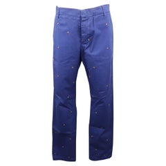 Bandoulière des extérieurs Taille 32 brodée de broderies marines Coton 32 boutons Casual Pantalon Fly