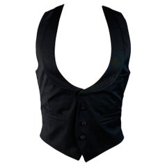 BAND OF OUTSIDERS Size 34 Black Wool Mohair Twill Shawl Vest BAND OF OUTSIDERS Size 34 Black Wool Mohair Twill Shawl Vest